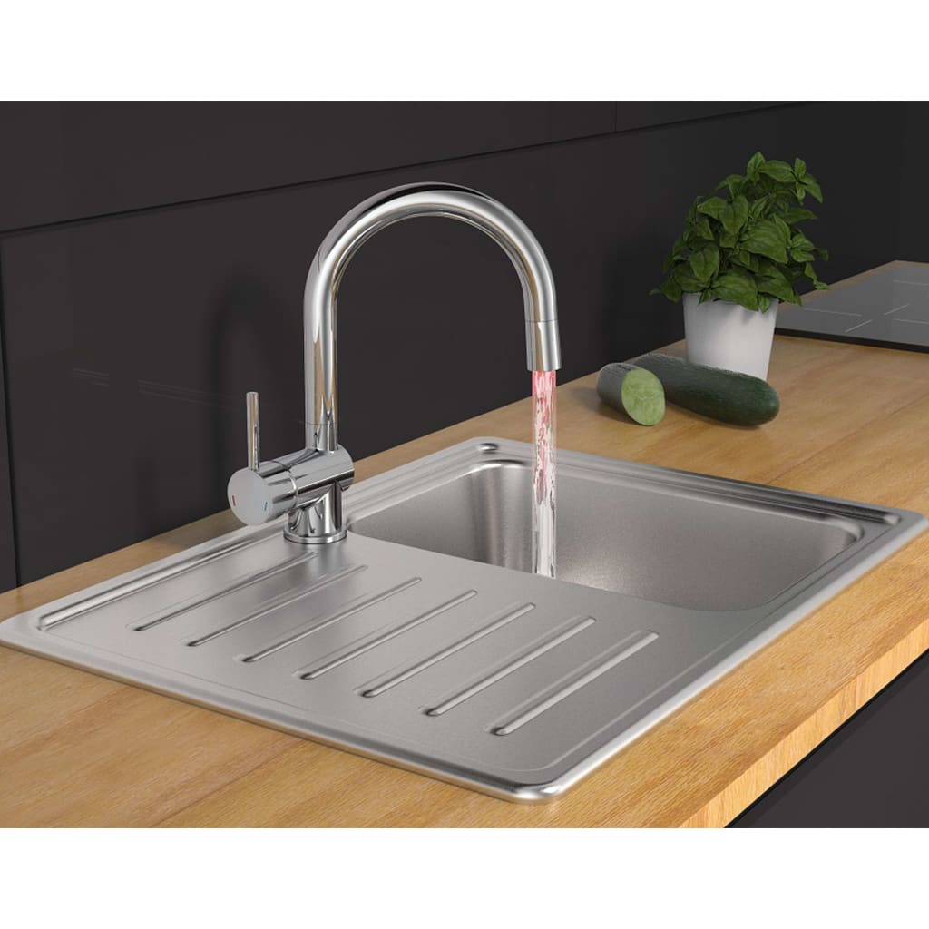 SCHÜTTE Grifo mezclador de lavabo con LED STELLA cromado SCHÜTTE