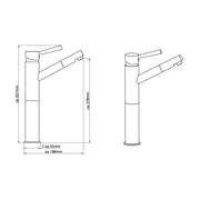 Vetonek Grifo mezclador de lavabo alto CORNWALL cromado 196 mm