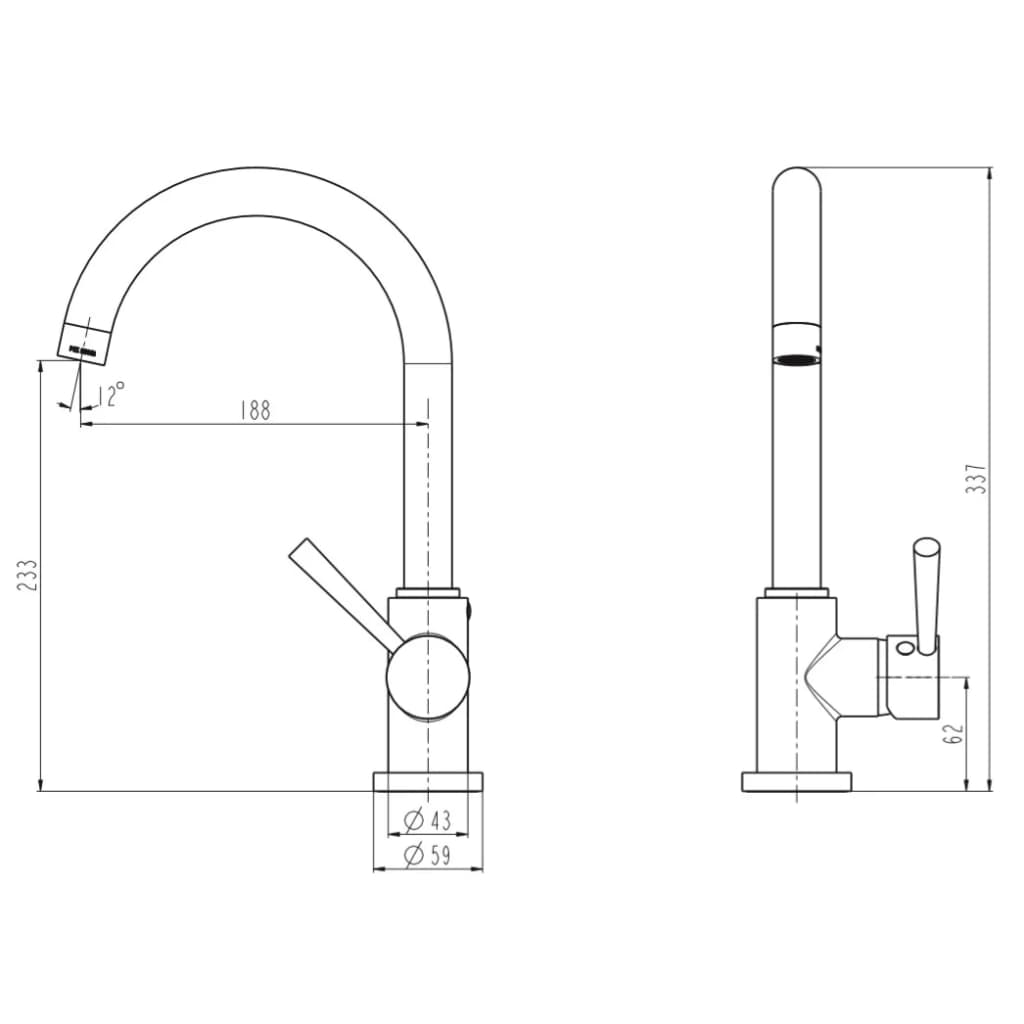 SCHÜTTE Grifo mezclador para fregadero CORNWALL cromado SCHÜTTE