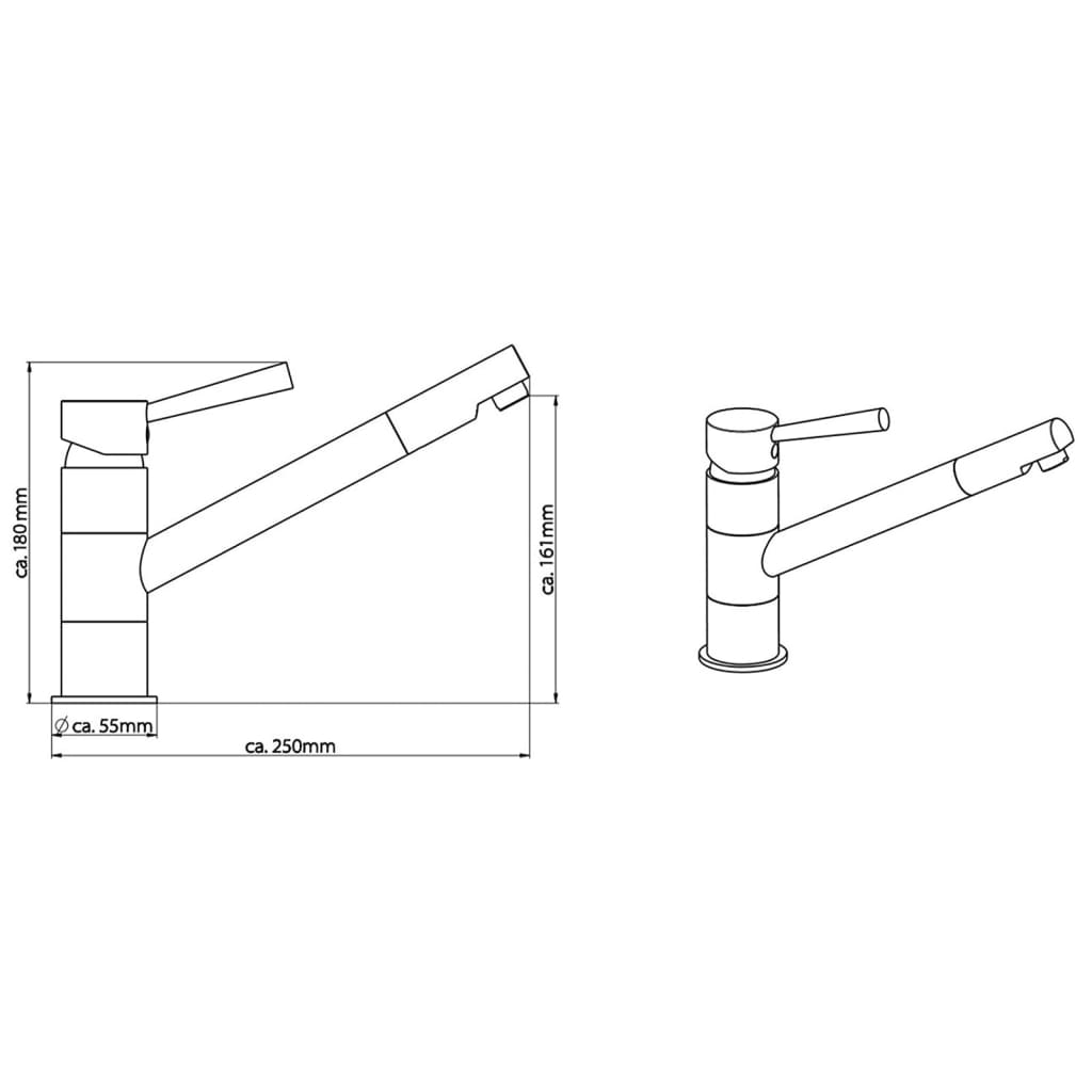 SCHÜTTE Grifo mezclador para fregadero CORNWALL acero inoxidable