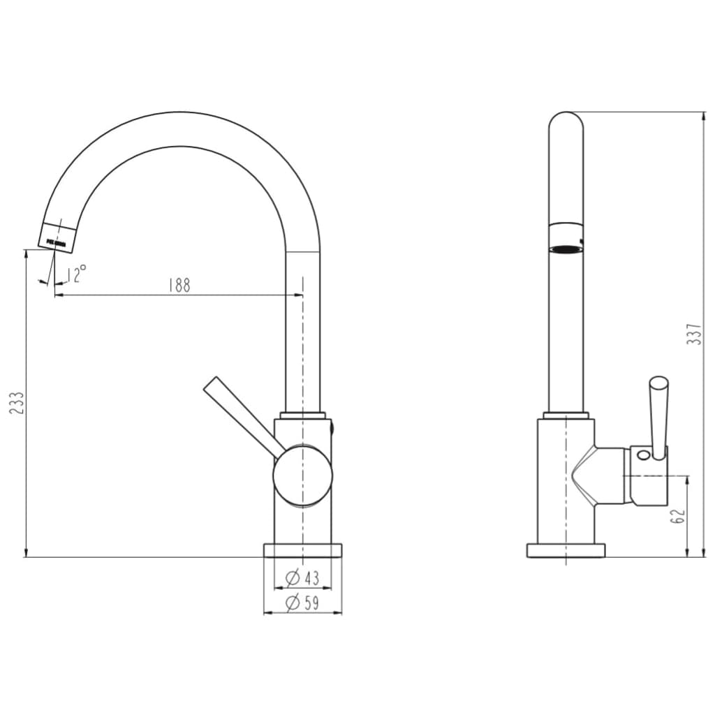 SCHÜTTE Grifo mezclador para fregadero CORNWALL acero inoxidable SCHÜTTE