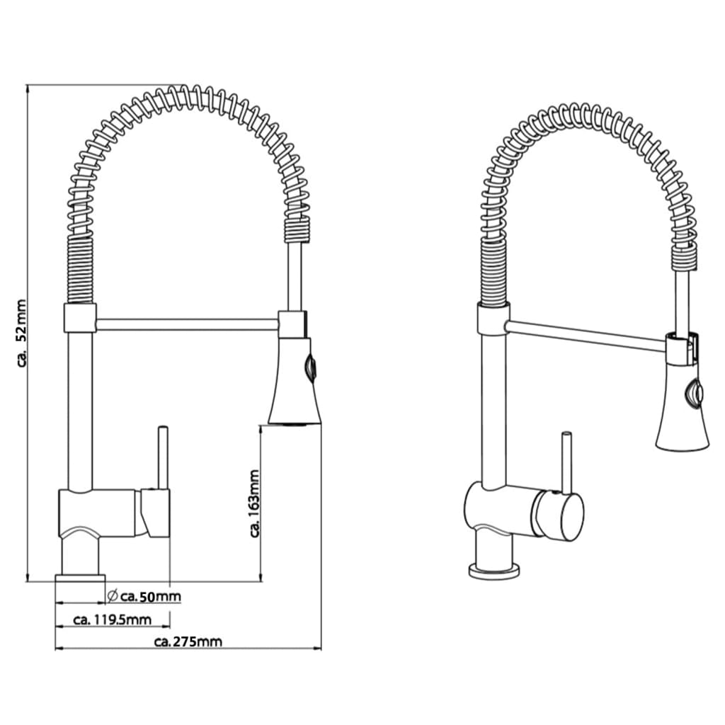 SCHÜTTE Grifo mezclador para fregadero CORNWALL acero inoxidable