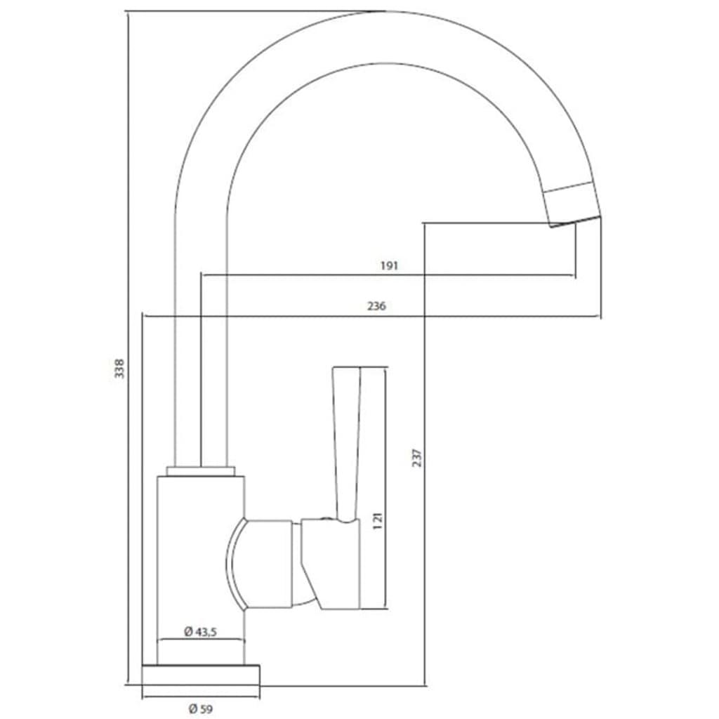 SCHÜTTE Grifo mezclador para fregadero CORNWALL cromado