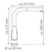 Grifo monomando cocina con caño extraíble florida grafito mate v6208 - Vetonek