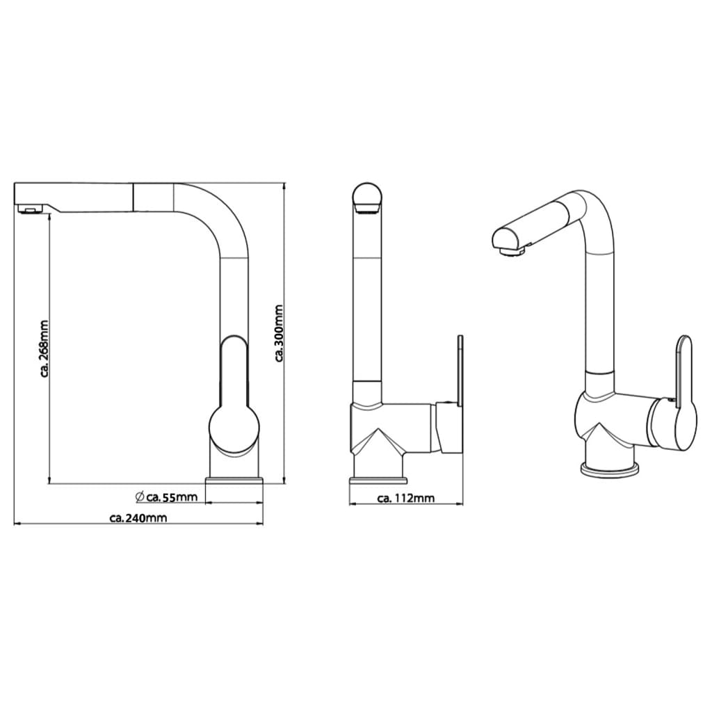 SCHÜTTE Grifo mezclador de fregadero LONDON acero inoxidable SCHÜTTE