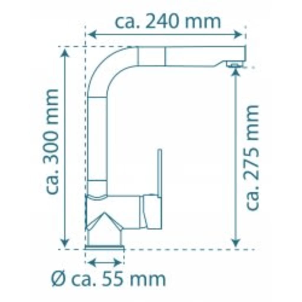 SCHÜTTE Grifo monomando cocina con caño extraíble LONDON negro mate SCHÜTTE