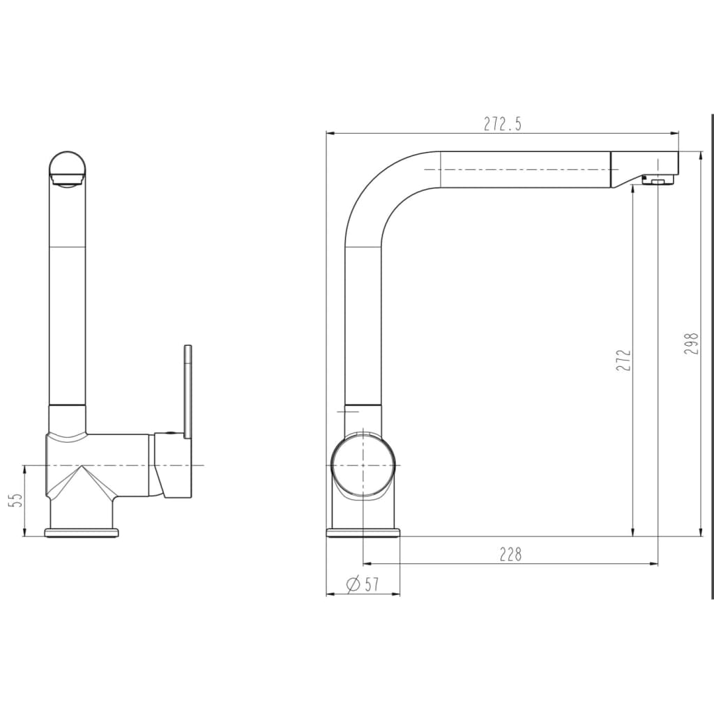 SCHÜTTE Grifo mezclador para fregadero RIO plateado