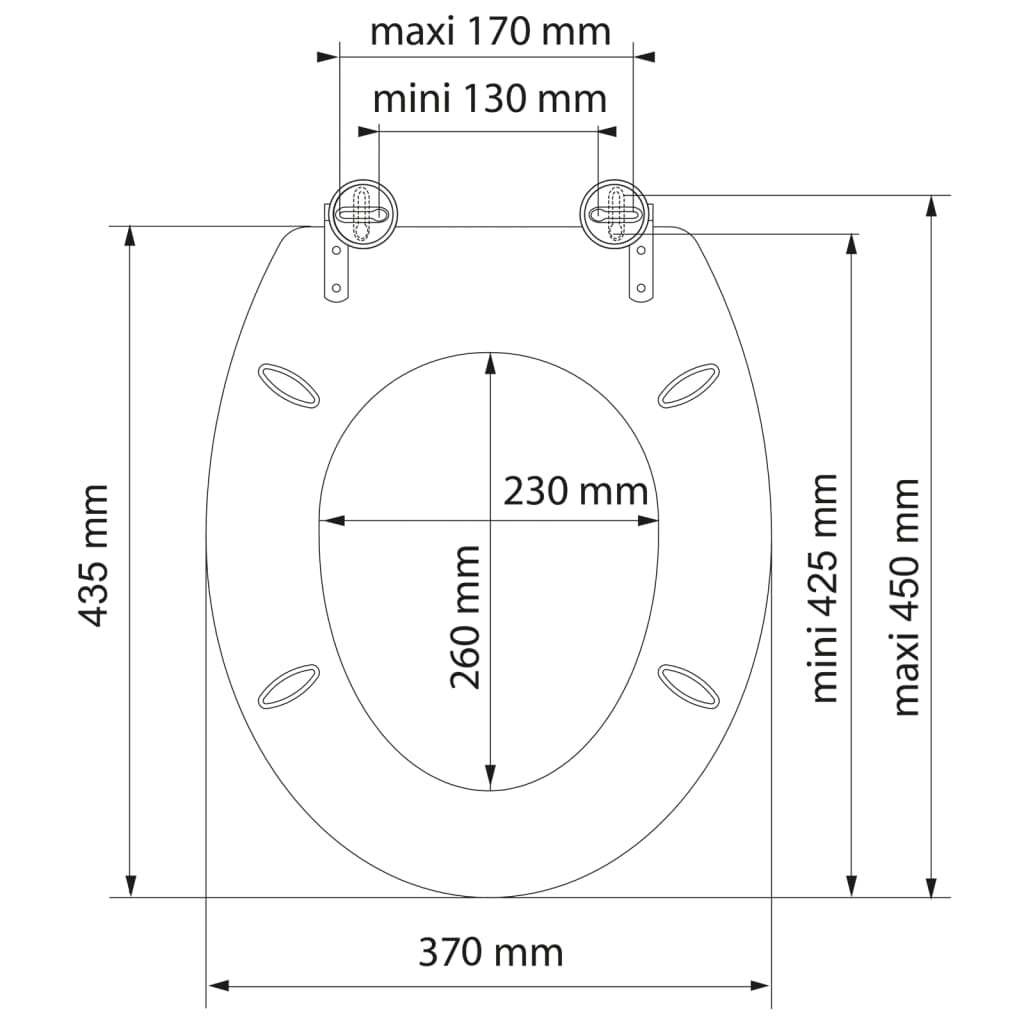 SCHÜTTE Tapa de inodoro GREY STEEL MDF vidaXL