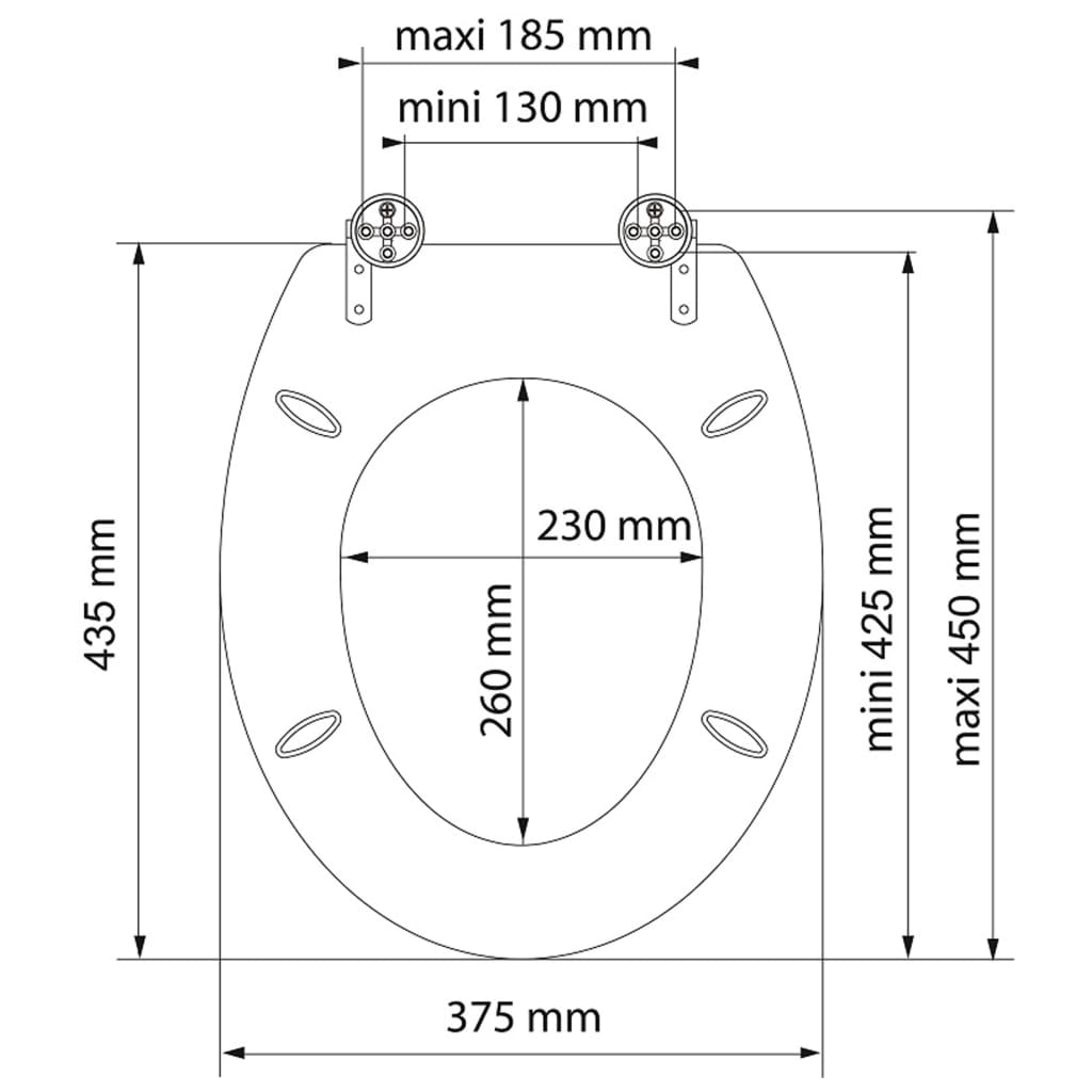 SCHÜTTE Asiento de inodoro con cierre suave BALANCE MDF vidaXL