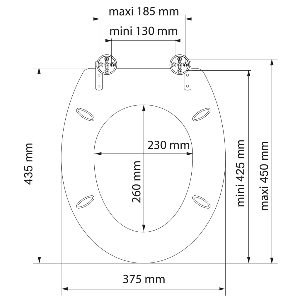 SCHÜTTE Asiento de inodoro con cierre suave GREY STEEL vidaXL