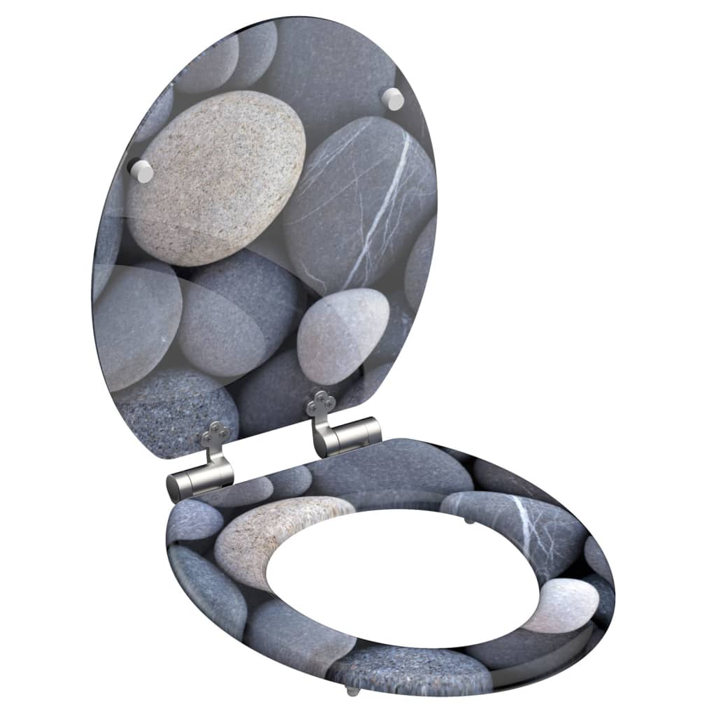 SCHÜTTE Asiento de inodoro con cierre suave GREY STONE