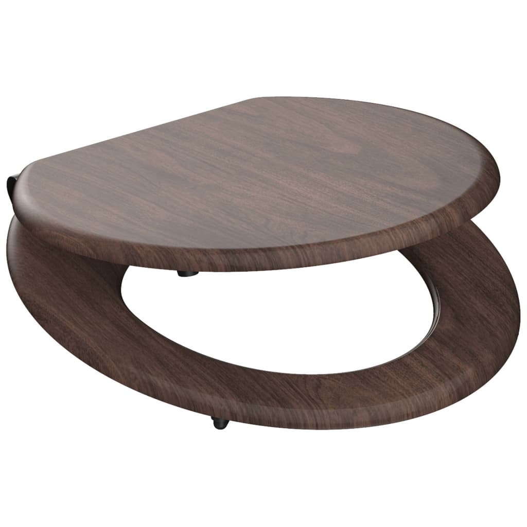 SCHÜTTE Asiento de inodoro con cierre suave DARK WOOD MDF - Vetonek