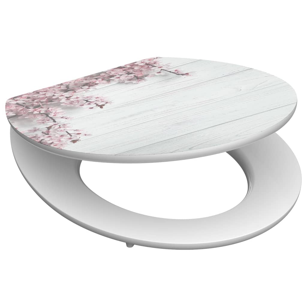 SCHÜTTE Asiento de inodoro con cierre suave FLOWERS & WOOD MDF brillo