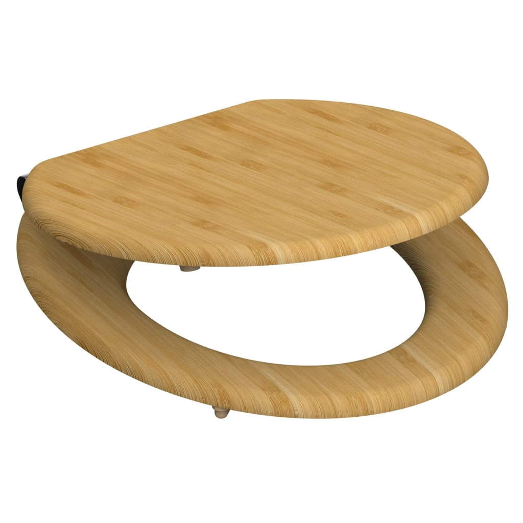 SCHÜTTE Asiento de inodoro con cierre suave NATURAL BAMBOO - Vetonek