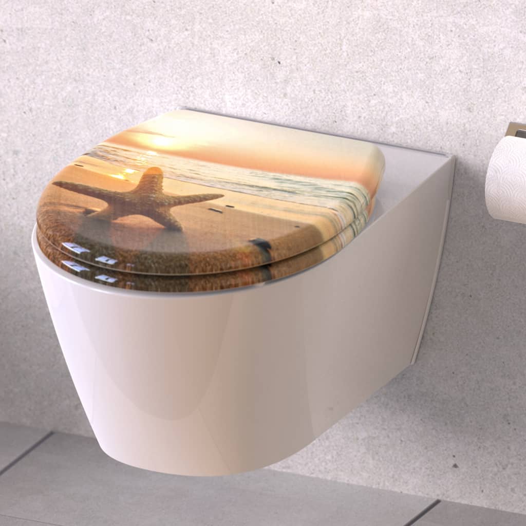 Schütte WC Duroplast Seat With Soft Stamp Feching Sea Star