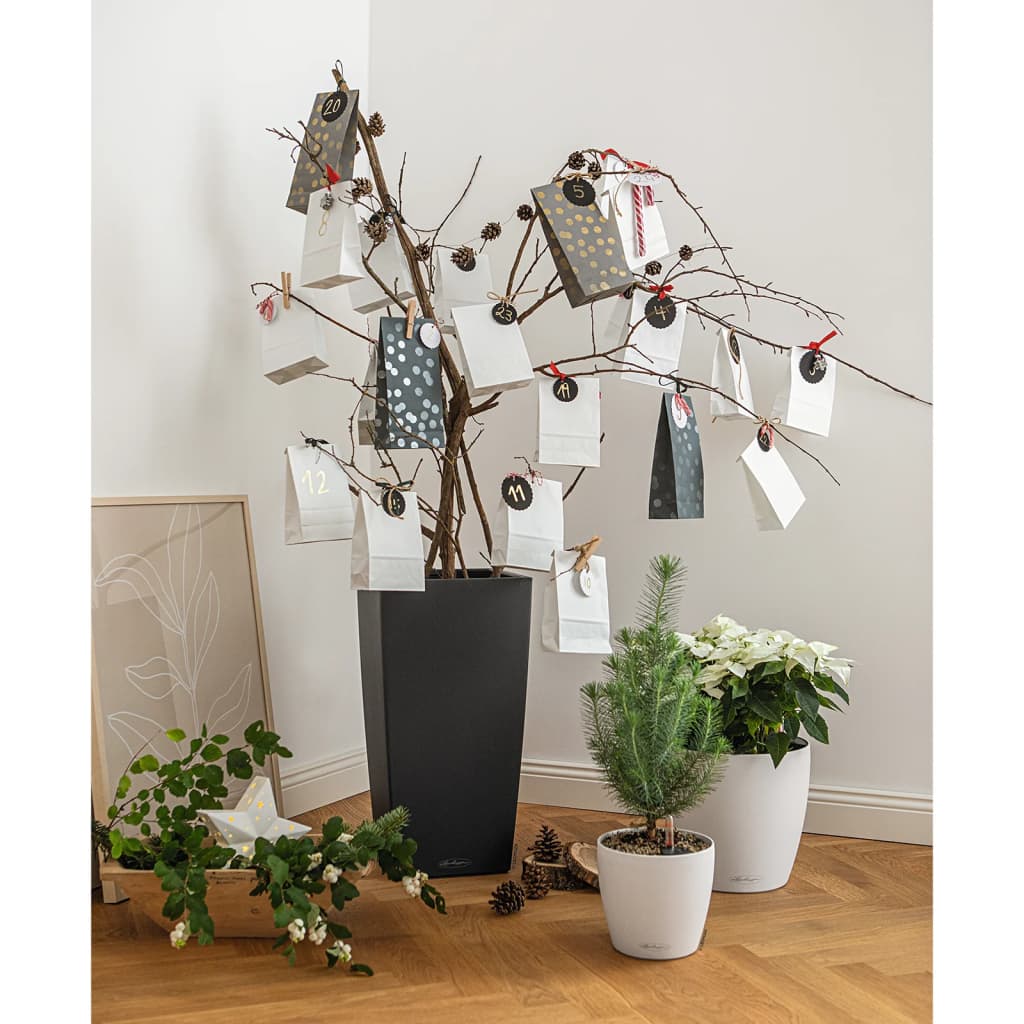 LECHUZA Macetero CUBICO Color 40 ALL-IN-ONE pizarra 13158 V1584 Vetonek