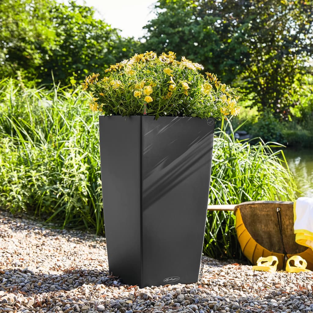 LECHUZA Macetero CUBICO Color 40 ALL-IN-ONE pizarra 13158 V1584 Vetonek