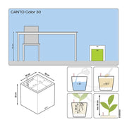 LECHUZA Jardinera CANTO Stone 30 LED Low ALL-IN-ONE negro grafito V6329 Vetonek