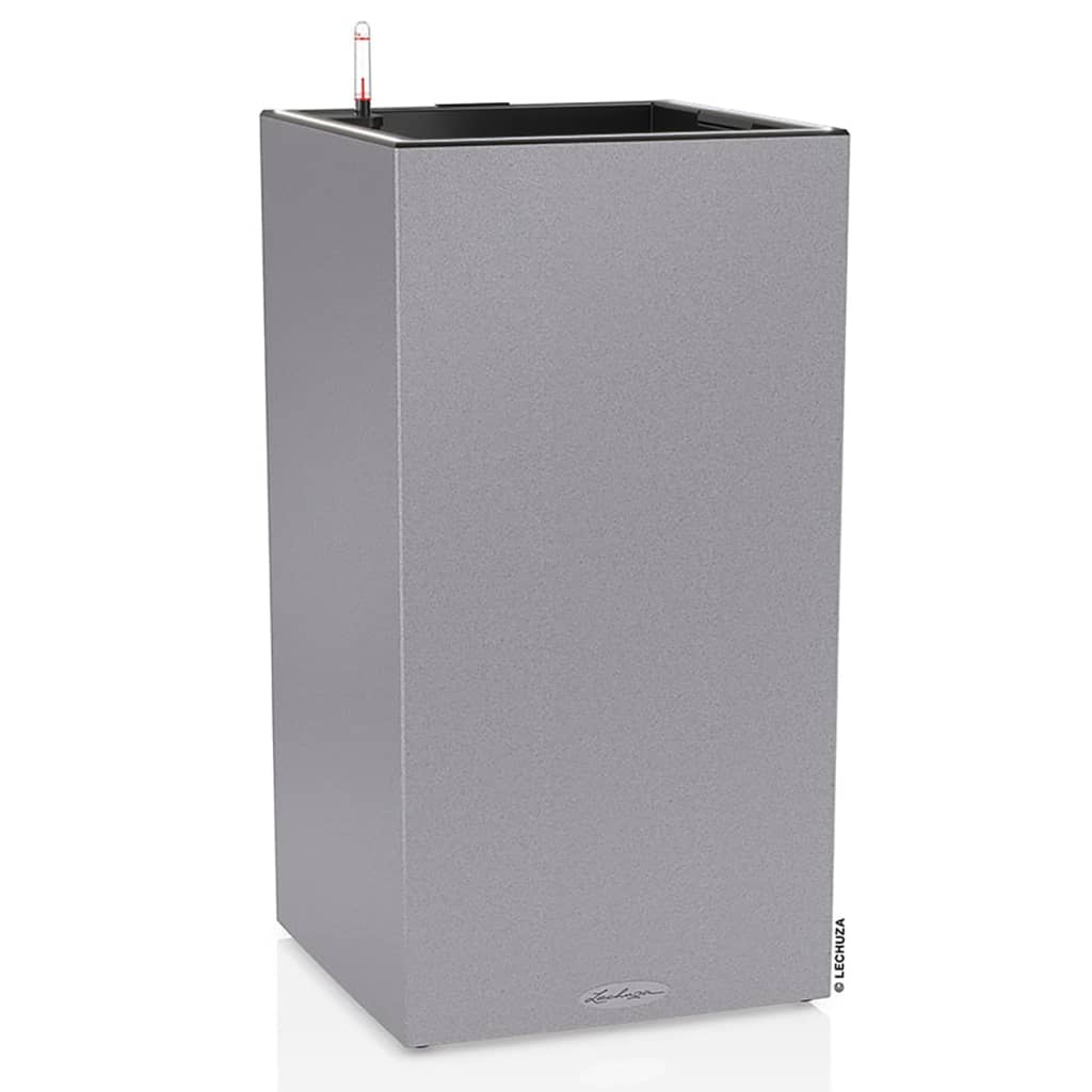 LECHUZA Jardinera CANTO Stone 40 LED High ALL-IN-ONE gris 40x40 cm V6404 Vetonek