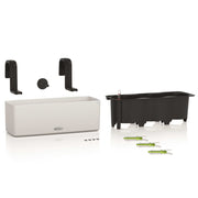 LECHUZA Jardinera CUBE color triple con ganchos blanco V6800 Vetonek