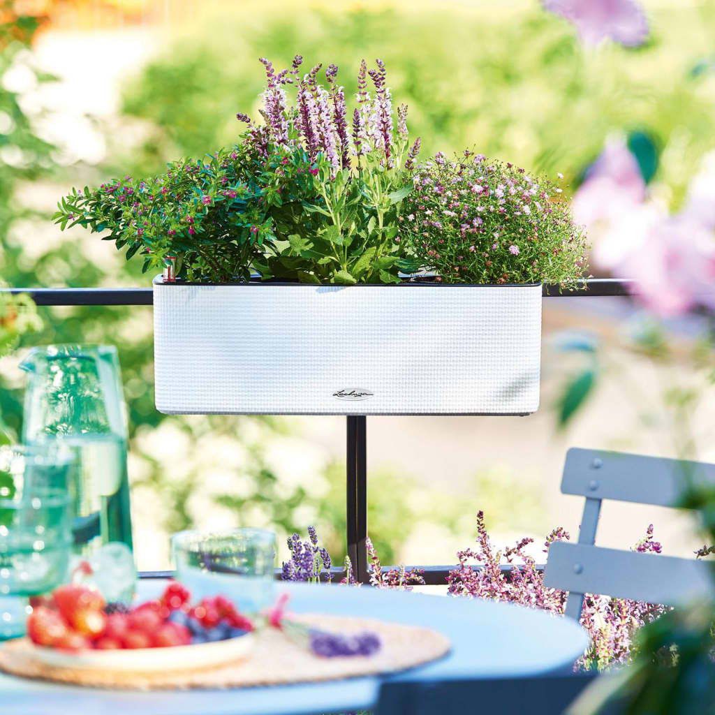 LECHUZA Jardinera CUBE color triple con ganchos blanco V6800 Vetonek