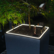 LECHUZA Jardinera CANTO Stone 40 LED Low ALL-IN-ONE gris 40x40 cm V6909 Vetonek