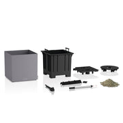 LECHUZA Jardinera CANTO Stone 40 LED Low ALL-IN-ONE gris 40x40 cm V6909 Vetonek