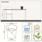 LECHUZA Jardinera ORCHIDEA ALL-IN-ONE gris taupe Ø 18 cm V9658 Vetonek