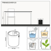 LECHUZA Jardinera TRENDCOVER 23 Cork TODO EN UNO natural oscuro V1811 Vetonek