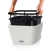 LECHUZA Jardinera BACINO Cottage ALL-IN-ONE blanco 30x30 cm V4507 Vetonek