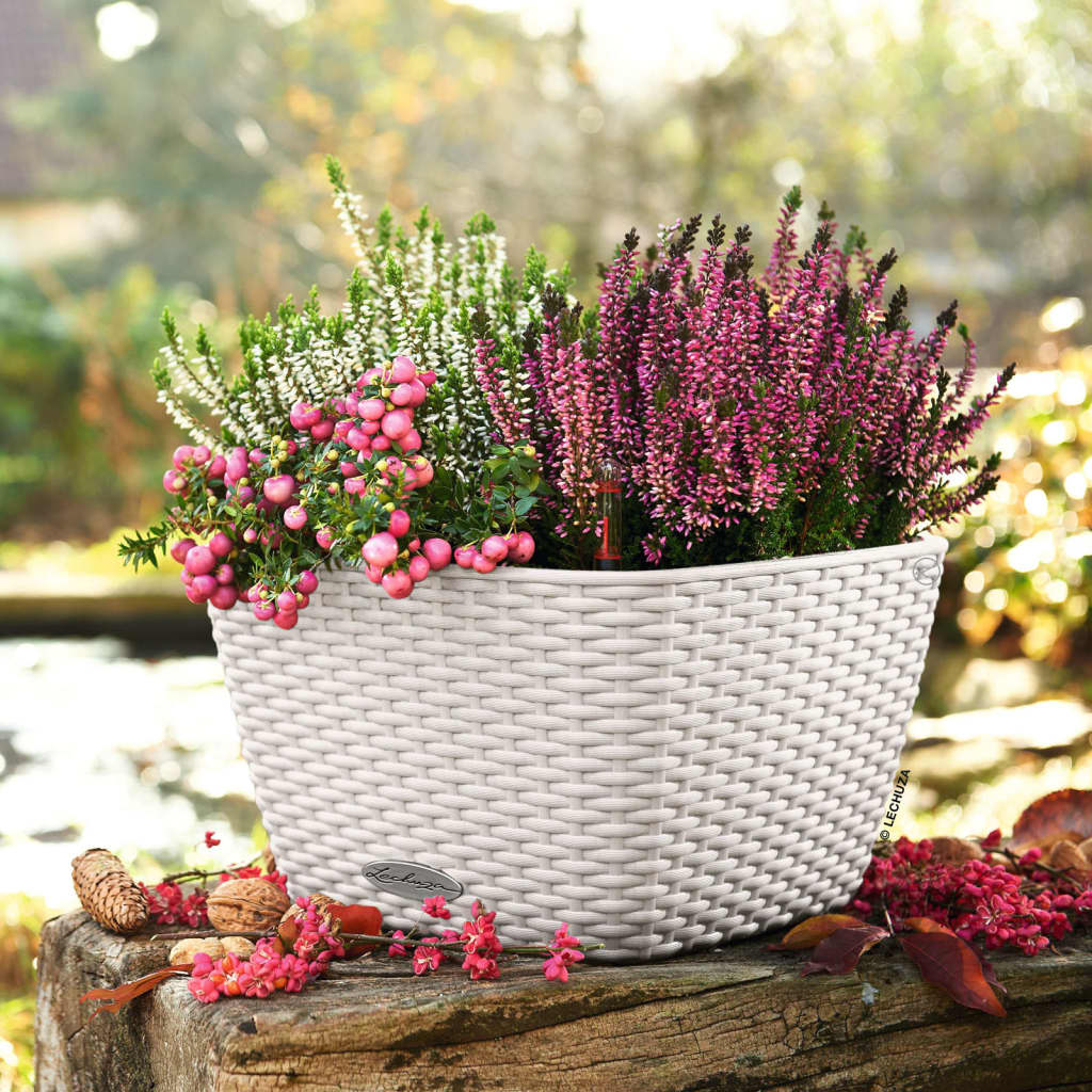 LECHUZA Jardinera BACINO Cottage ALL-IN-ONE blanco 30x30 cm V4507 Vetonek