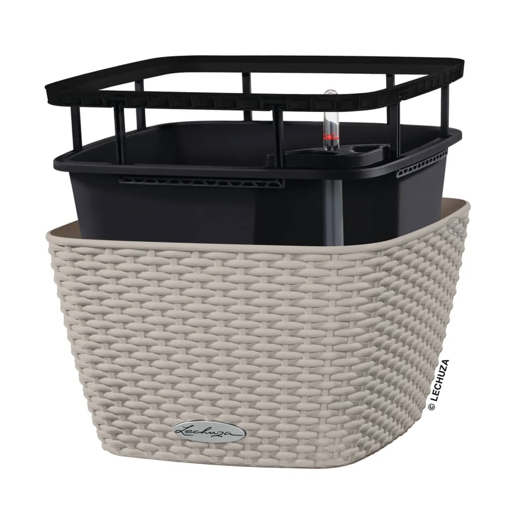 LECHUZA Jardinera BACINO Cottage ALL-IN-ONE marrón arena 30x30 cm V4583 Vetonek