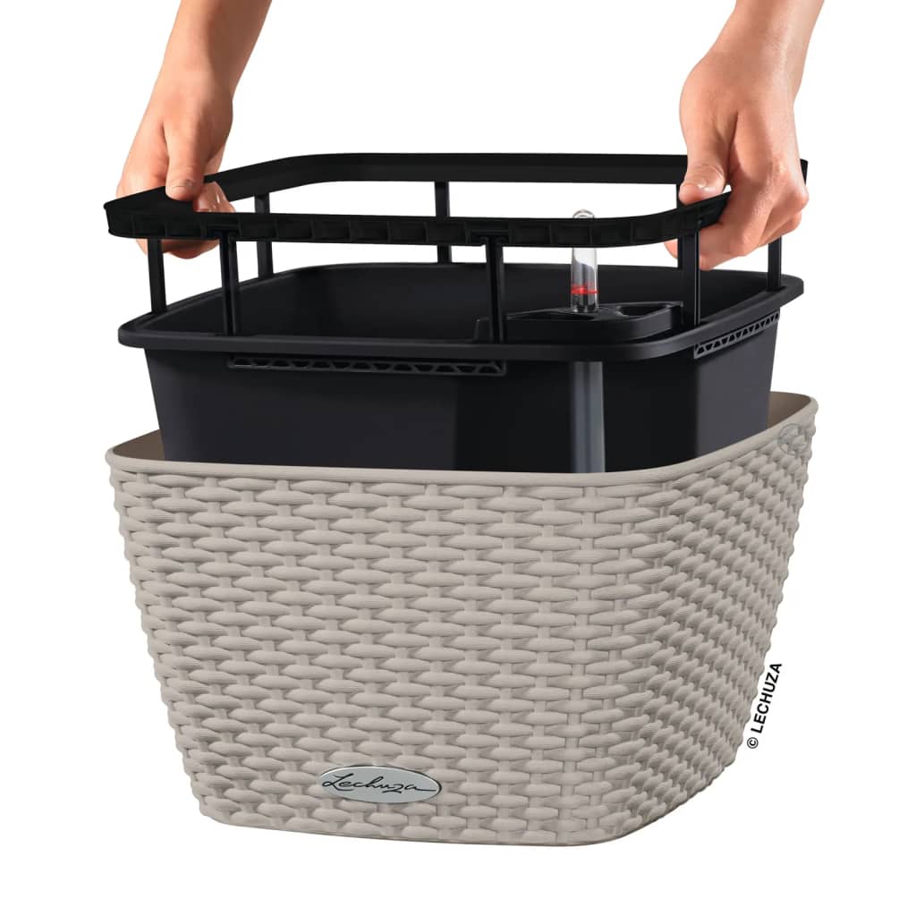 LECHUZA Jardinera BACINO Cottage ALL-IN-ONE marrón arena 30x30 cm V4583 Vetonek
