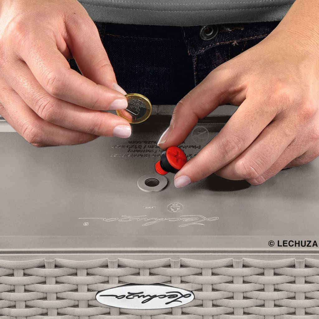 LECHUZA Jardinera BACINO Cottage ALL-IN-ONE marrón arena 30x30 cm V4583 Vetonek