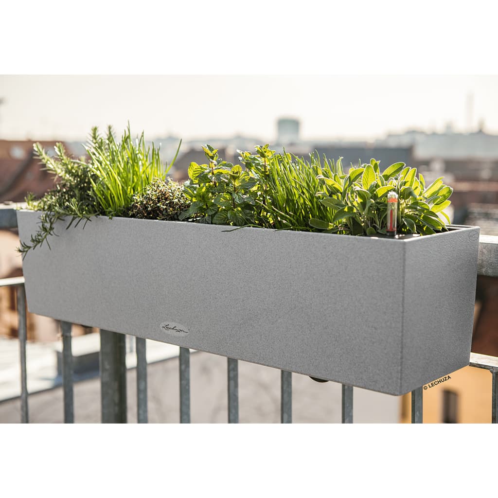 LECHUZA Jardinera BALCONERA Stone 80 ALL-IN-ONE gris V6600 Vetonek