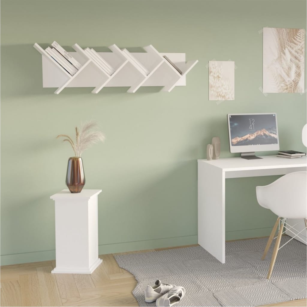 FMD Mesita decorativa con puerta blanco 57,4 cm