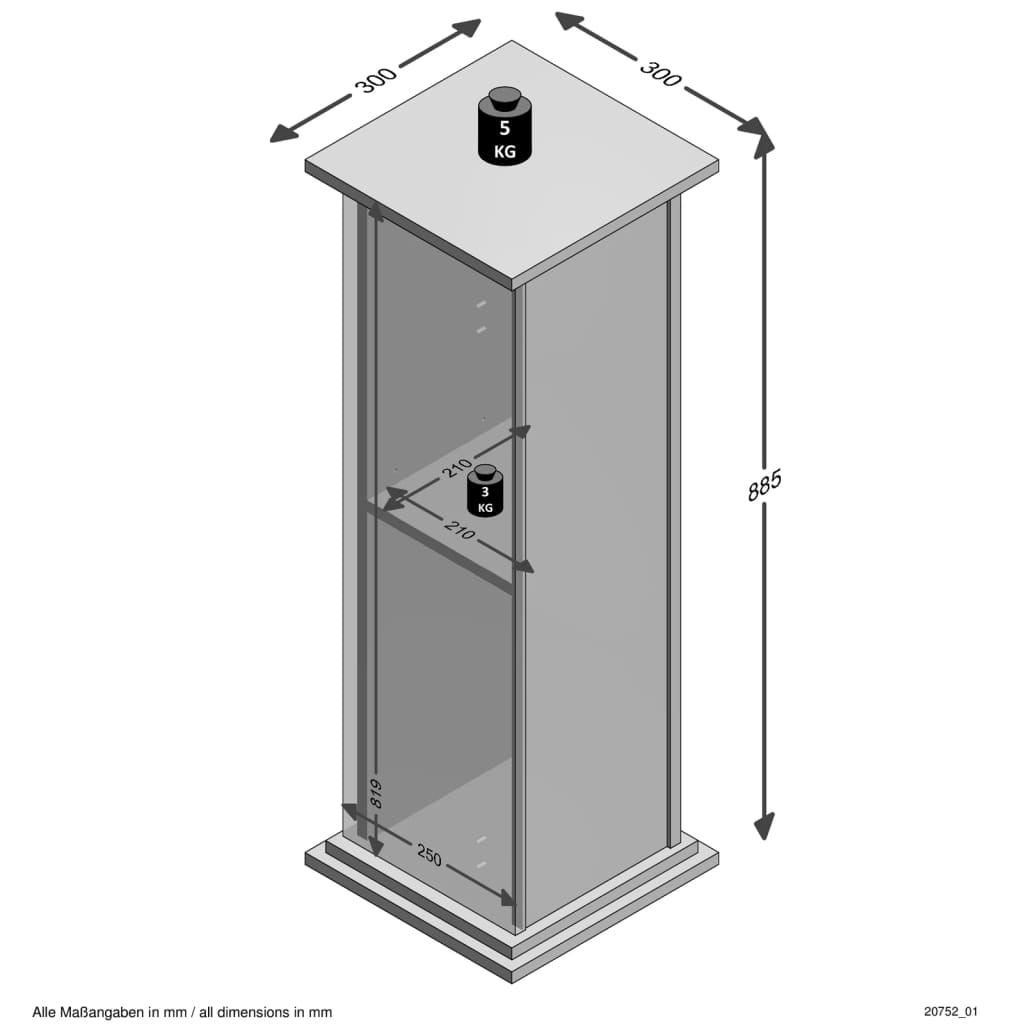 FMD Mesita decorativa con puerta gris 88,5 cm vidaXL