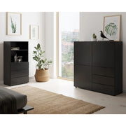 Cómoda con 3 puertas y 3 cajones negro v5309 Vetonek
