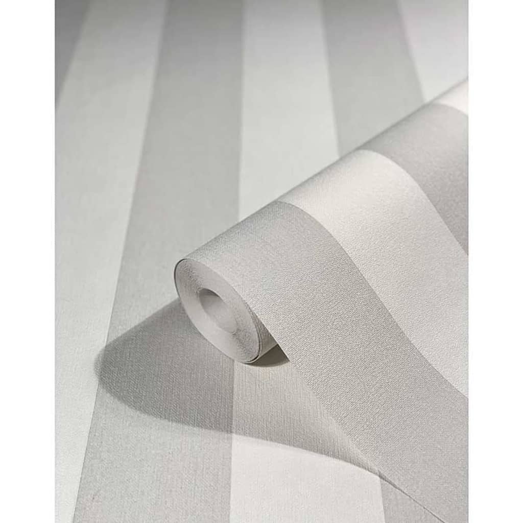 Noordwand Papel de pared Topchic Stripes gris claro y blanco