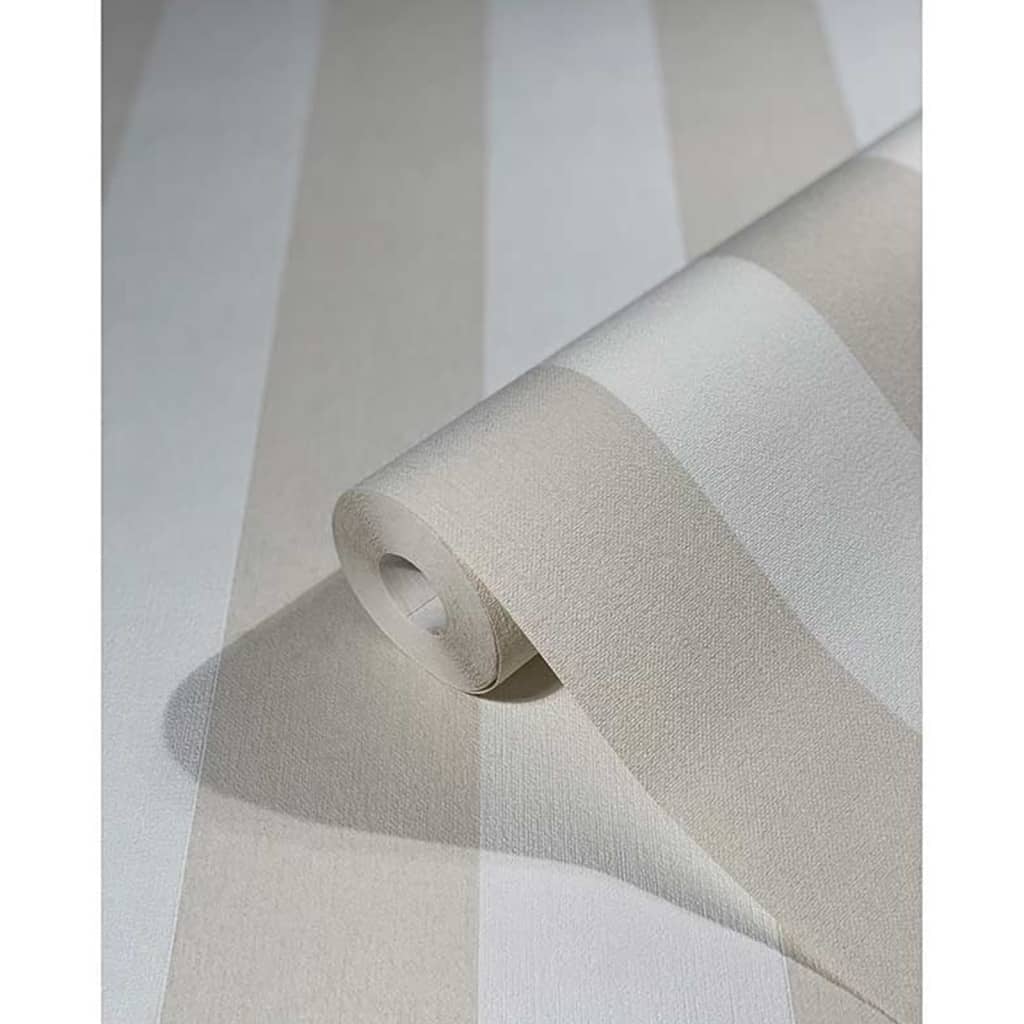 Noordwand Papel de pared Topchic Stripes beige y blanco vidaXL