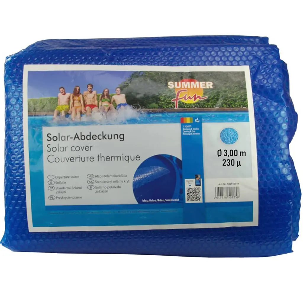 Vetonek Cubierta solar para piscina de verano redonda PE azul 300cm