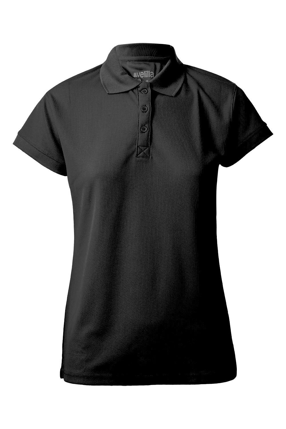 Polo de piqué de manga corta de mujer en negro Velilla 405503 - Vetonek