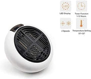 Mini Estufa Calentador Eléctrico 1350W - Enchufe Calefactor con Mando a Distancia y Pantalla LED - Vetonek