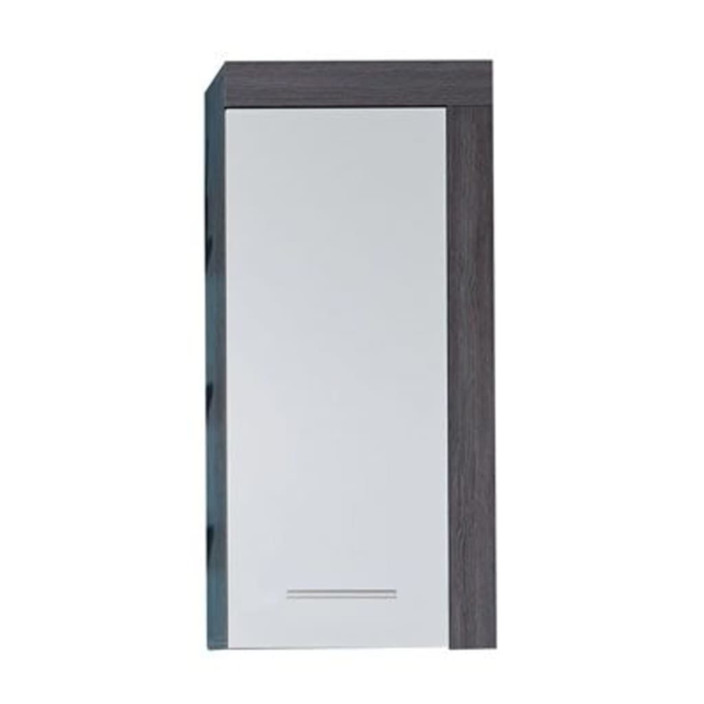 Trendteam Armario de pared para baño Miami blanco y plata ahumado vidaXL