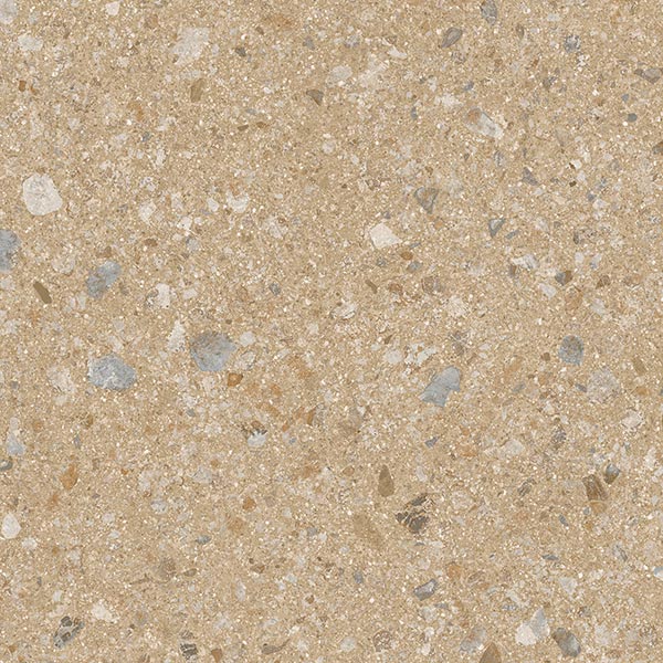 Suelo porcelánico efecto piedra Vetonek Gubbio Decorado Mostaza 59,3x59,3