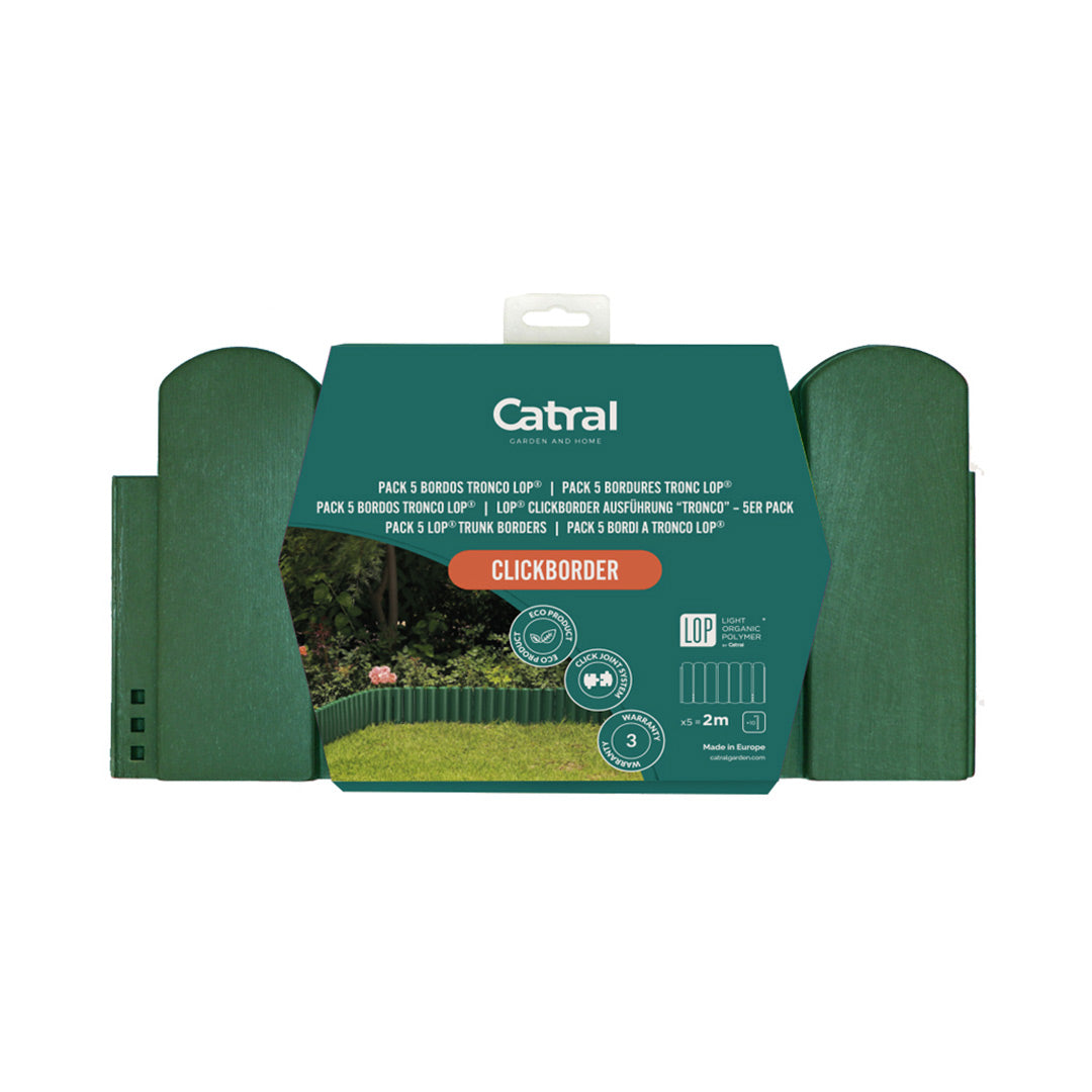 Pack de 5 Bordos Tabla Clickborder LOP Verde para Jardín Vetonek