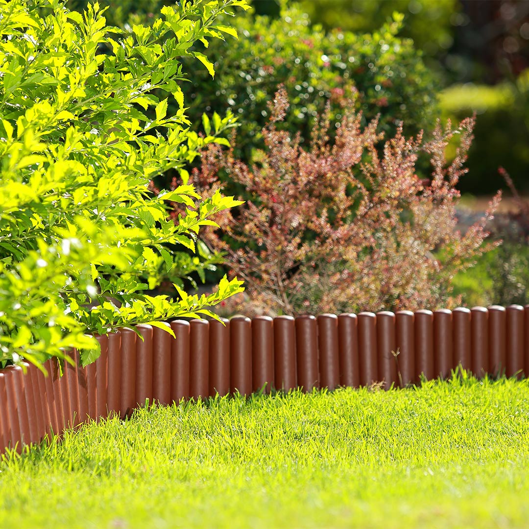 Pack 5 Bordos Tronco Clickborder LOP Marrón para Jardín Vetonek