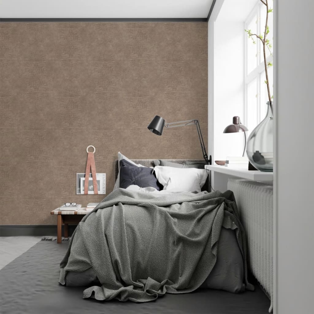 NOORordwand Wallpaper Gray Croco Taupe