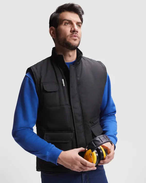 Chaleco laboral multibolsillos con cuello alto Vetonek