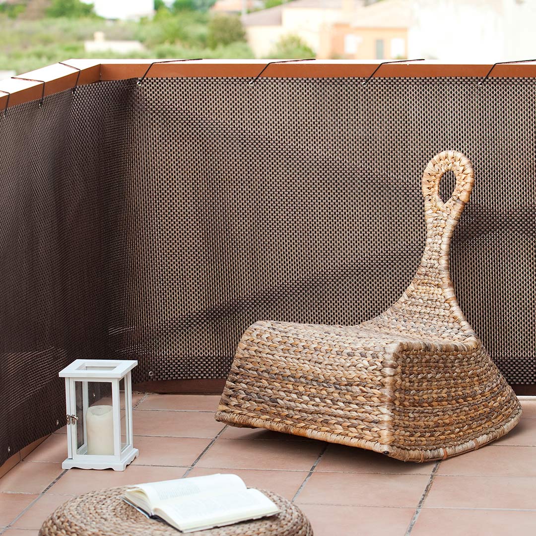 Malla de Balcón Rattan Luxe Brown - Ocultación y Estilo Vetonek